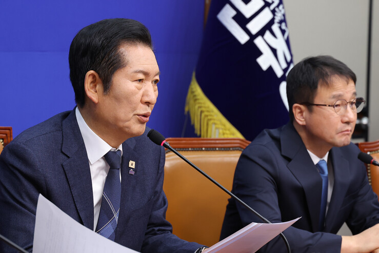 與 정청래 “1인1표제 즉시 재추진”...